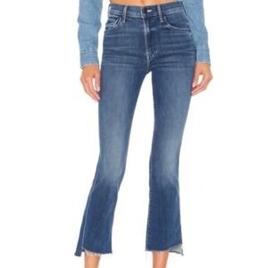 MOTHER The Insider Crop Step Fray Jeans Women's 28 Bootcut Raw Hem Denime